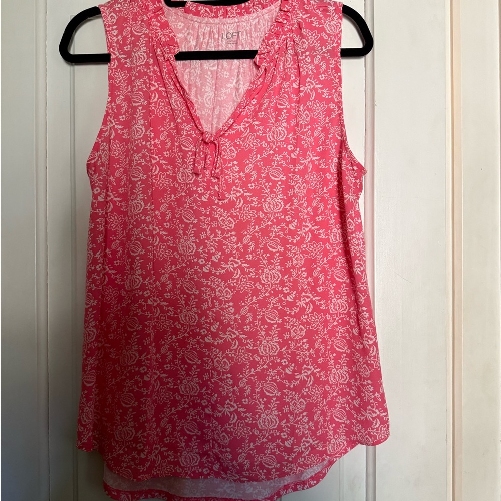 LOFT Pink Floral Blouse